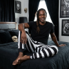 Black & White Stripe Athletic Joggers – Bold Monochrome All-Over Print