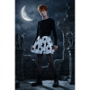 20260228062206-1f1146dc-df3d-674c-8eb4-5ecadc7f6b73.png Star Print Skater Skirt – Black & White Graphic A-Line with MIHONO Logo Waistband
