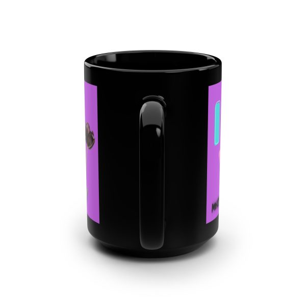 Black Mug – Purple Love You!! Design with Black Tulips By MIHONO