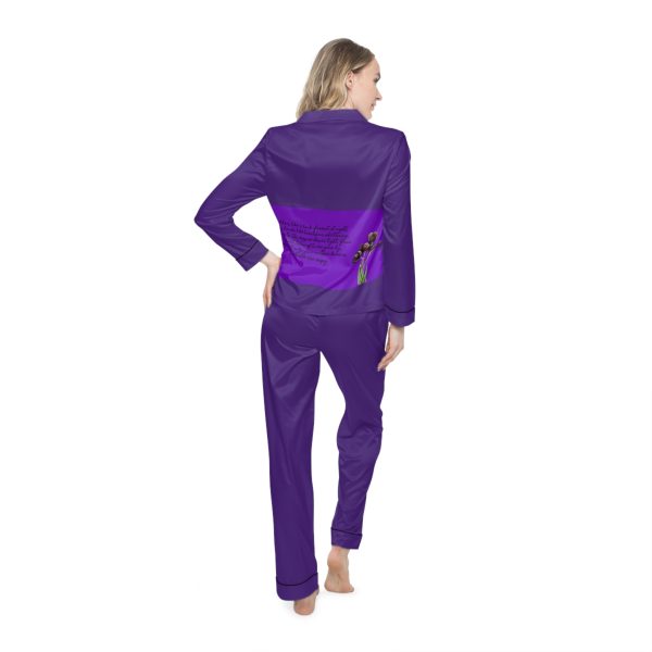 Mother’s Day Purple Satin Pajama Set – Soft Floral Sleepwear By MIHONO