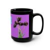 Black Mug – Purple Love You!! Design with Black Tulips By MIHONO