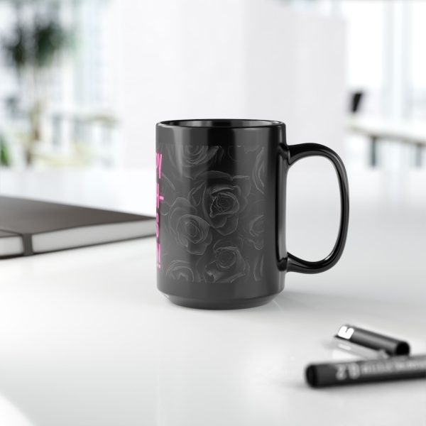 Mother's Day Mug — Neon Pink Happy Mother's Day!! on Dark Rose Background - MIHONO