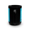 Black Mug — Love You!! Blue Floral Coffee Cup By MIHONO