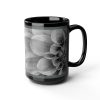 15oz Black Mug — Monochrome Floral Photo with Text (Filipino Sympathy/Condolence Message)