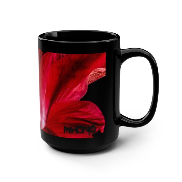 Red Lily Photo Black Coffee Mug By MIHONO