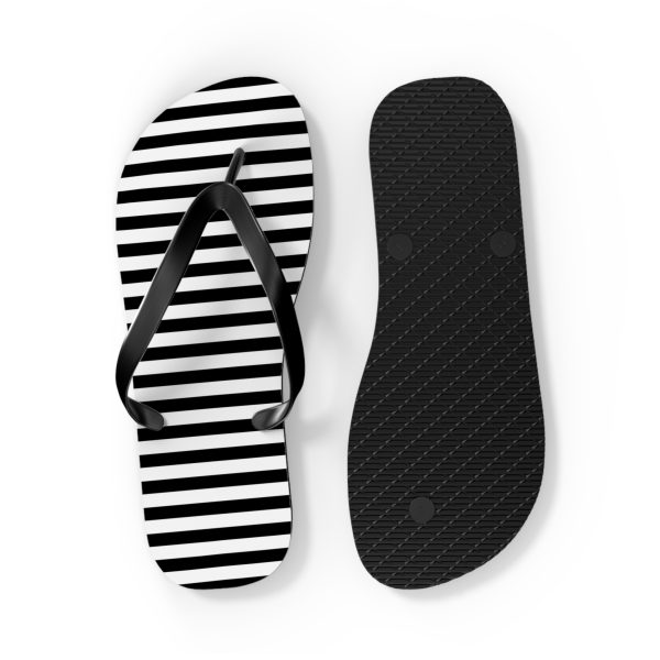 Flip Flops With Black & White Stripes By MIHONO
