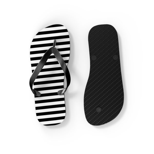 Flip Flops With Black & White Stripes By MIHONO