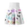 Skater Skirt — Bold Word Print Love, Hate, Loser By MIHONO