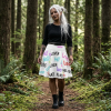 Skater Skirt — Bold Word Print Love, Hate, Loser By MIHONO