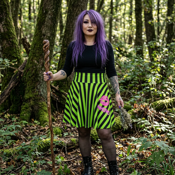20260427203808-1f142790-016c-6dea-9fdb-9aa5c2c805c6-1.png Black And Green Striped Skirt By MIHONO