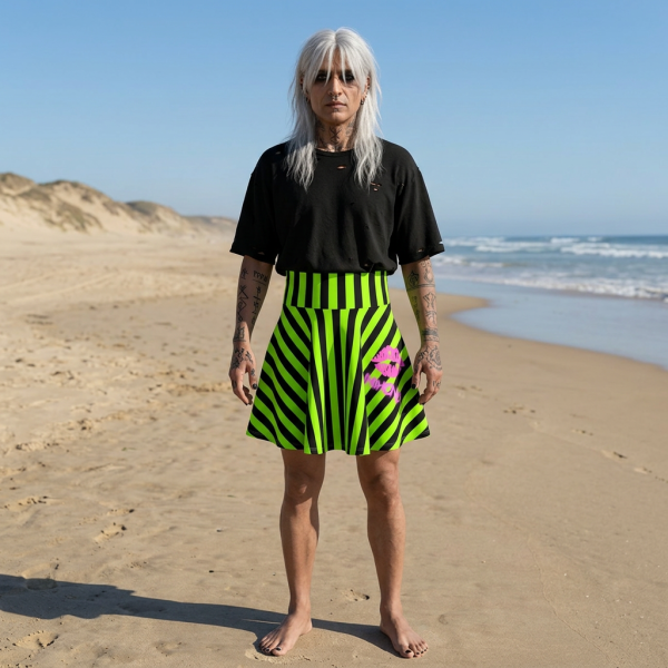 20260427204234-1f142799-ec60-6186-9025-16c1d2fe55f2-1.png Black And Green Striped Skirt By MIHONO