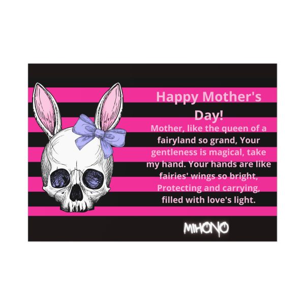 Happy Mother's Day Pink Striped Wall Art with Poem By MIHONO