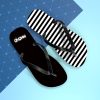 Flip Flops With Black & White Stripes By MIHONO