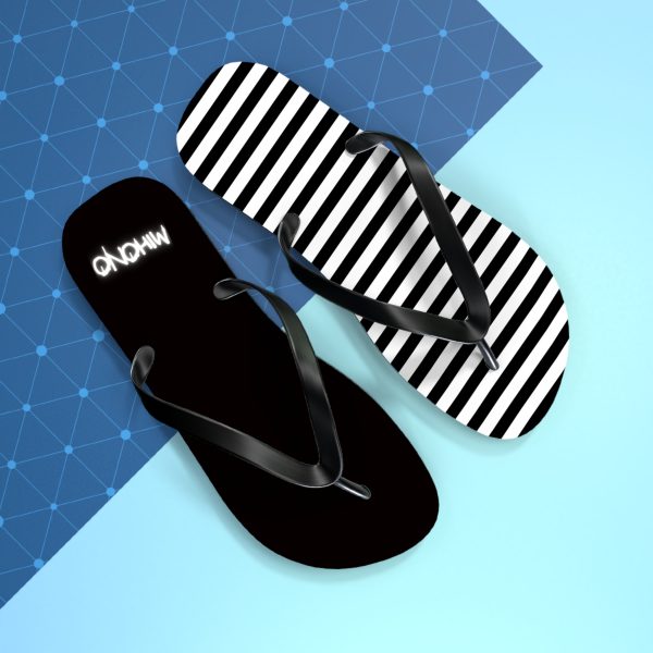 Flip Flops With Black & White Stripes By MIHONO
