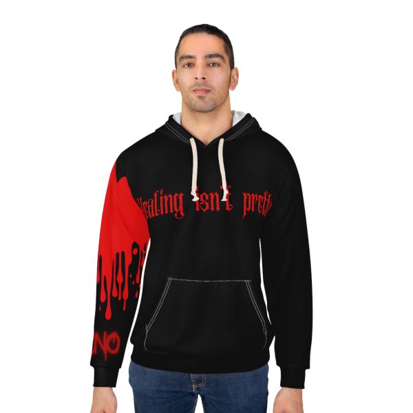 Goth Hoodie "Healing Isn't Pretty" Dripping Heart - MIHONO