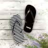 Flip Flops With Black & White Stripes By MIHONO