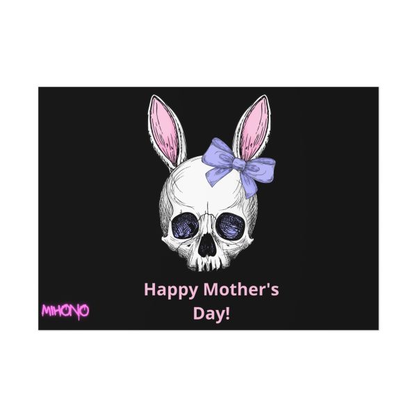 Poster — Gothic Skull with Bunny Ears Happy Mother's Day By MIHONO