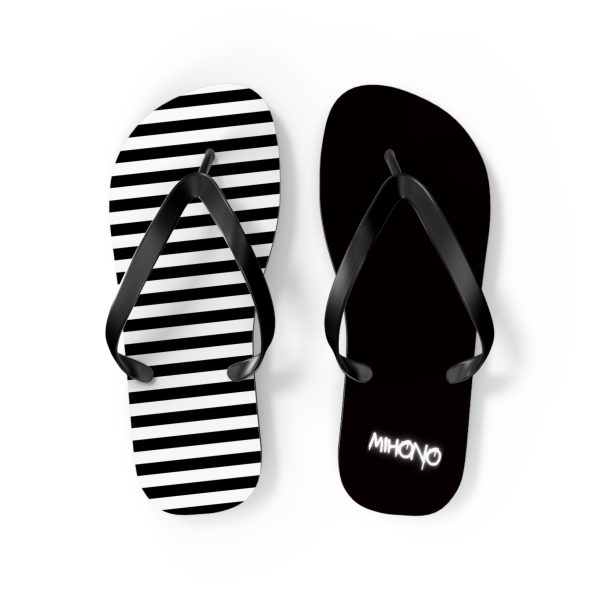 Flip Flops With Black & White Stripes By MIHONO