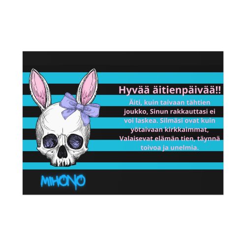 9924555198864593777_2048.jpeg Mother's Day Skull Bunny Poster — Hyvää Äitienpäivää Runo By MIHONO