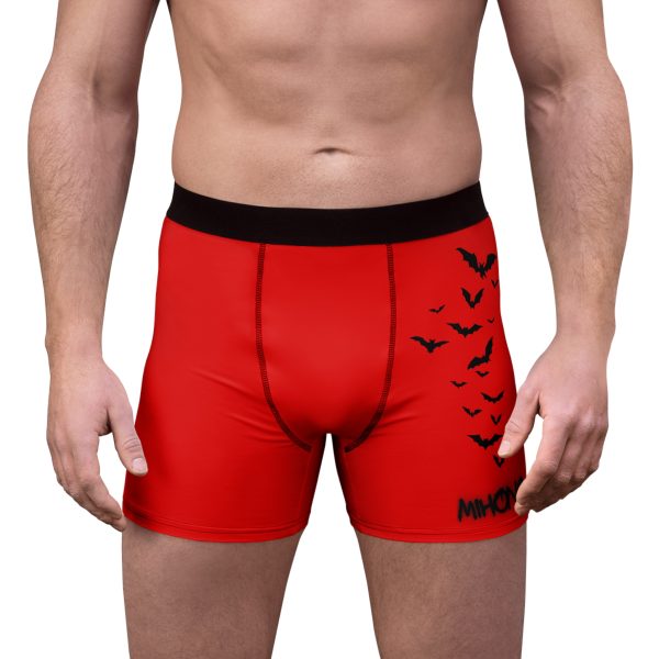 Goth Red Boxer With Flying Bats Print By MIHONO