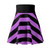 Black And Violet Striped Skater Skirt With MIHONO Logo