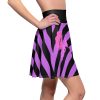 Black And Violet Striped Skater Skirt With MIHONO Logo