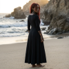 Black Long Sleeve Dress With Red Kiss – Bold Romantic Alternative Dress By MIHONO