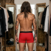 Goth Red Boxer With Flying Bats Print By MIHONO