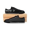 Goth Black Striped Rose Street Sneakers  By MIHONO