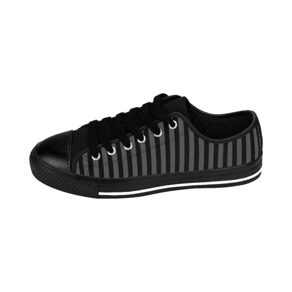 Goth Black Striped Rose Street Sneakers  By MIHONO