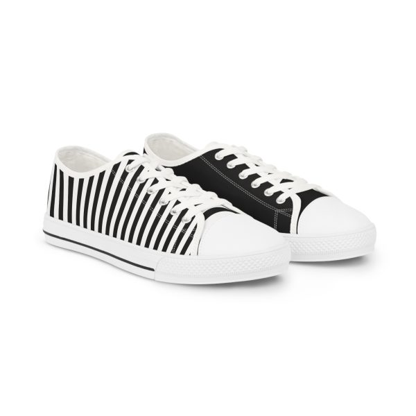 Emos Striped Black & White Low Top Sneakers By MIHONO
