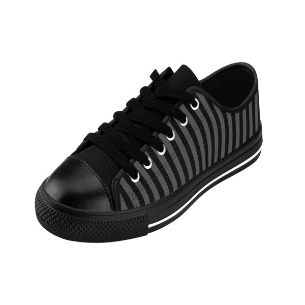 Goth Black Striped Rose Street Sneakers  By MIHONO