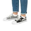 Emos Striped Black & White Low Top Sneakers By MIHONO