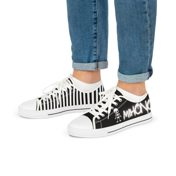 Emos Striped Black & White Low Top Sneakers By MIHONO