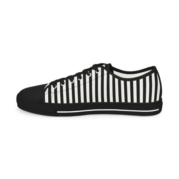 Emos Striped Black & White Low Top Sneakers By MIHONO