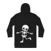 Metal Head Hoodie Dress — Playful Dancing Skeleton Graphic By MIHONO