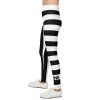 Metal Head Black & White Striped Youth Leggings By MIHONO