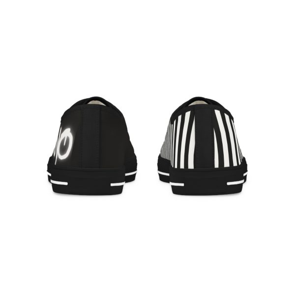Emos Striped Black & White Low Top Sneakers By MIHONO