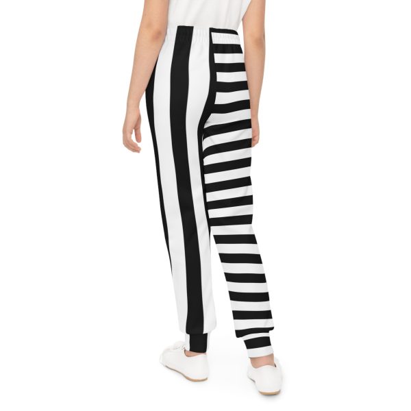 Emo Youth Black & White Striped Joggers By MIHONO