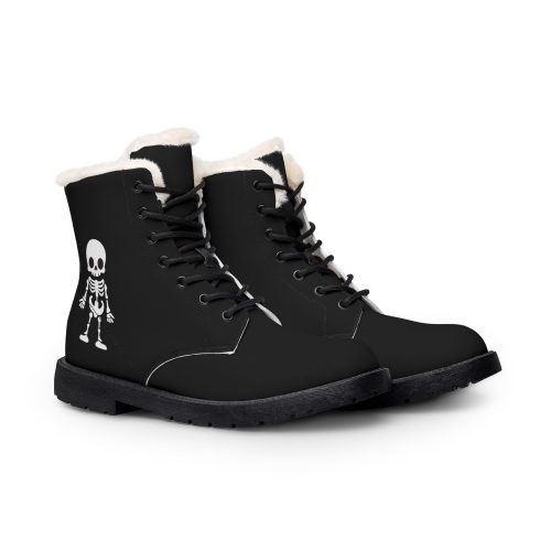Emo Style Fur-Lined Leather Boots By MIHONO
