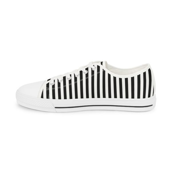 Emos Striped Black & White Low Top Sneakers By MIHONO