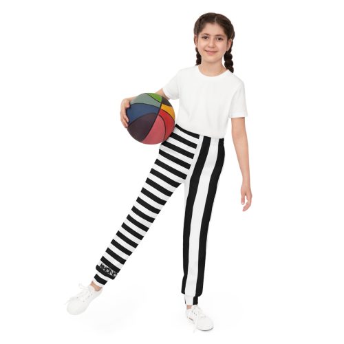 Emo Youth Black & White Striped Joggers By MIHONO