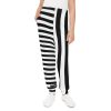 Emo Youth Black & White Striped Joggers By MIHONO