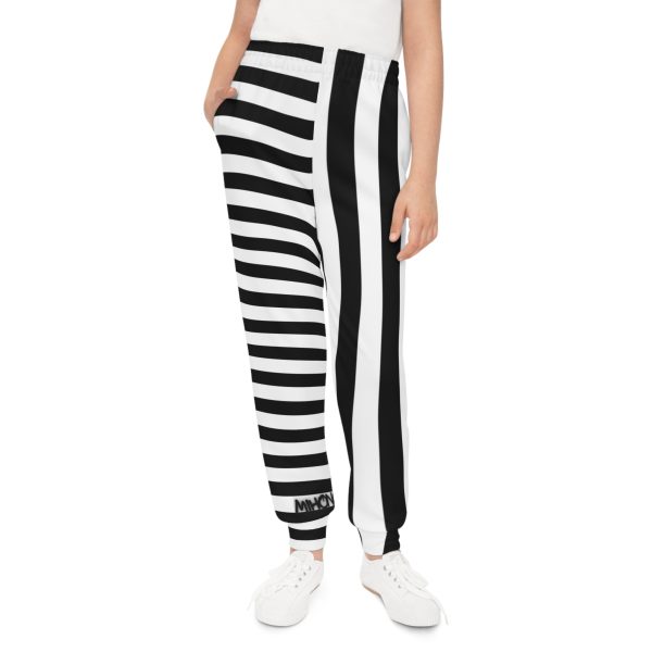 Emo Youth Black & White Striped Joggers By MIHONO