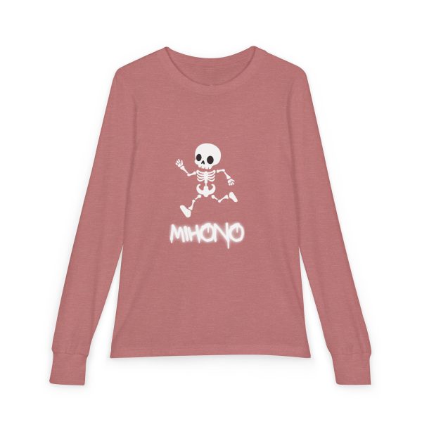 Metal Head Youth Long Sleeve Tee With Dancing Skeleton By MIHONO