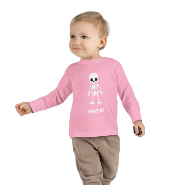 Emo Toddler Long Sleeve Tee With Cute Skeleton Graphic By MIHONO