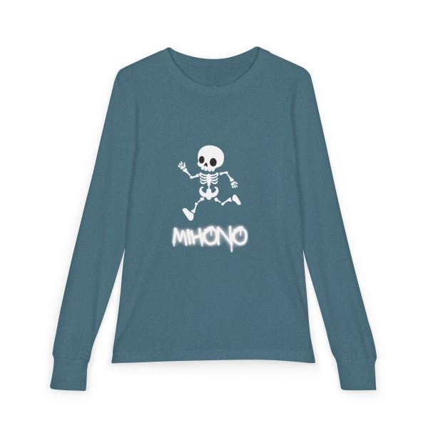 Metal Head Youth Long Sleeve Tee With Dancing Skeleton By MIHONO
