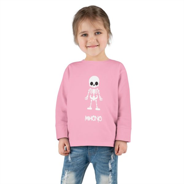 Emo Toddler Long Sleeve Tee With Cute Skeleton Graphic By MIHONO