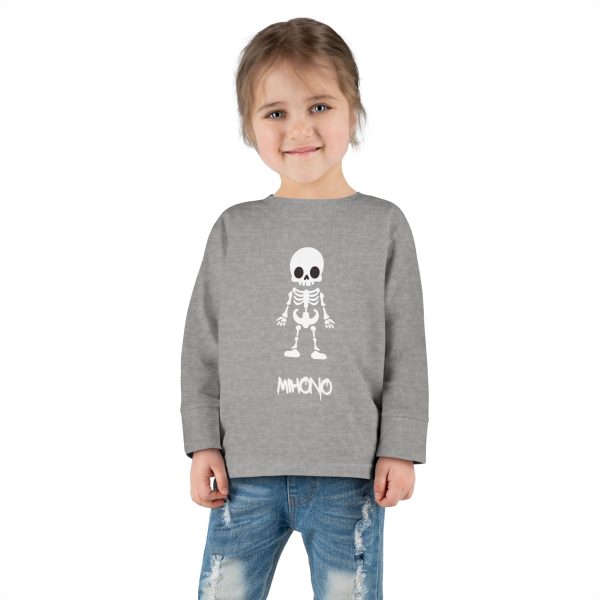 Emo Toddler Long Sleeve Tee With Cute Skeleton Graphic By MIHONO