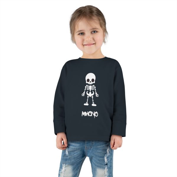 Emo Toddler Long Sleeve Tee With Cute Skeleton Graphic By MIHONO